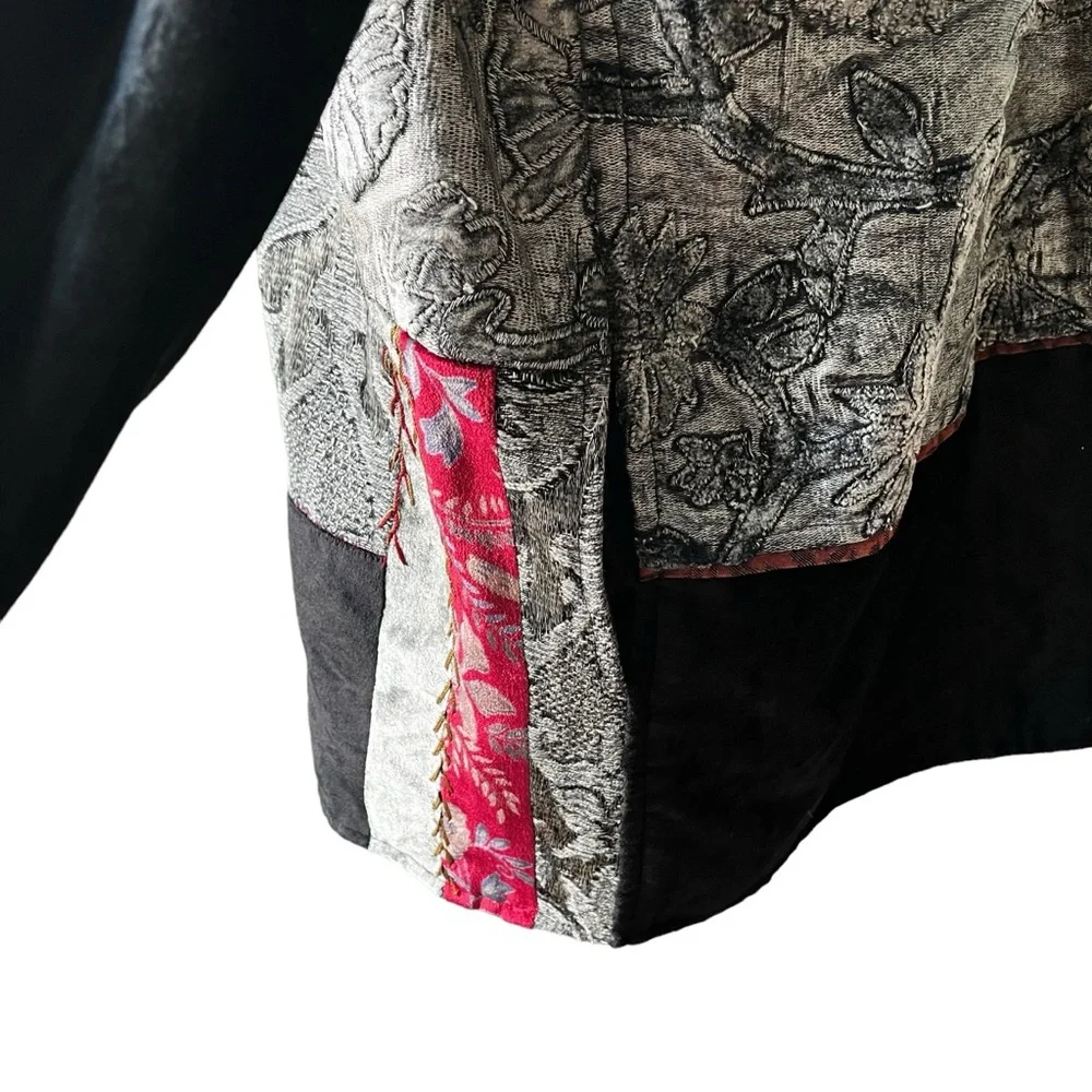Flashback Deadstock Velvet and Tapestry Mixed Media Patchwork Jacket, Sz L - Picture 9 of 15